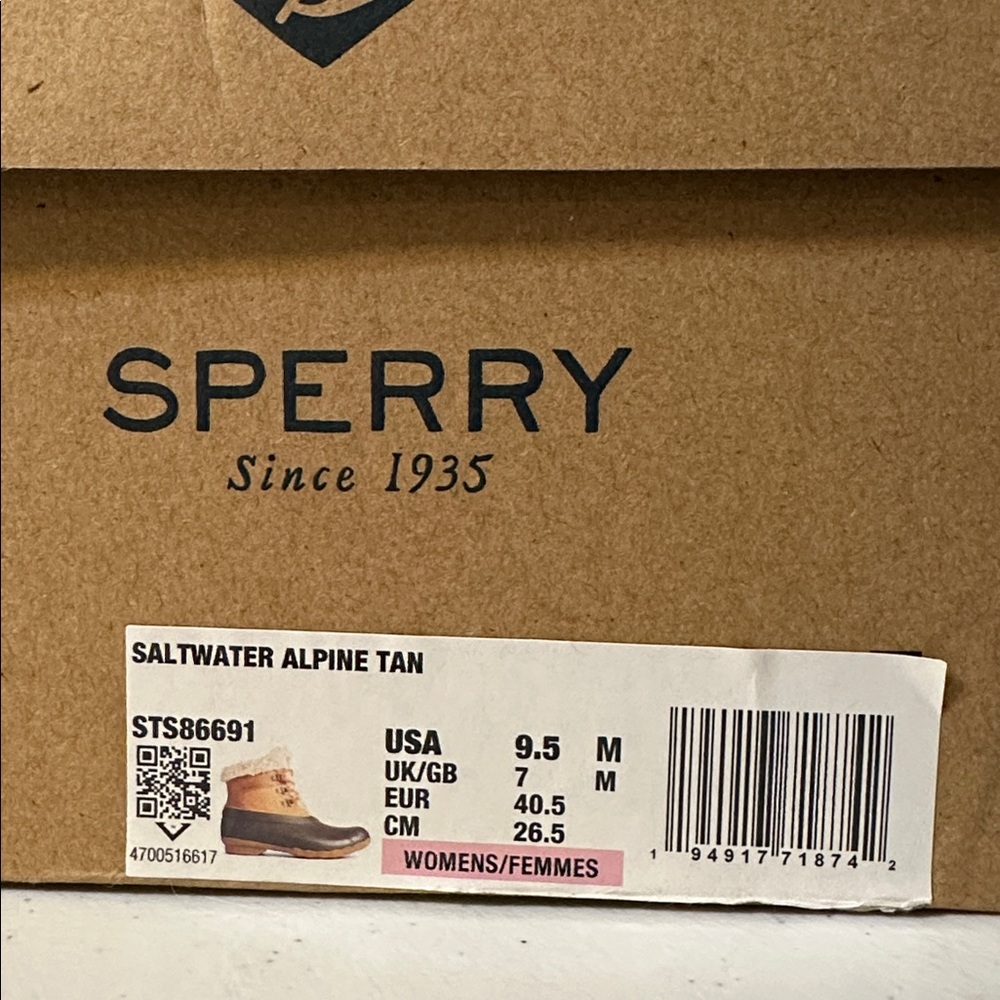 NWT. Sperry Women's Saltwater Alpine Snow Boot, Tan, Size 9.5 - Picture 11 of 12